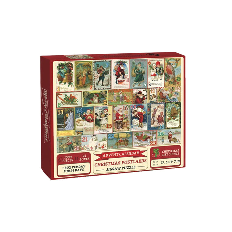 Christmas Postcards Advent Calendar Jigsaw Puzzle 1000 Pieces