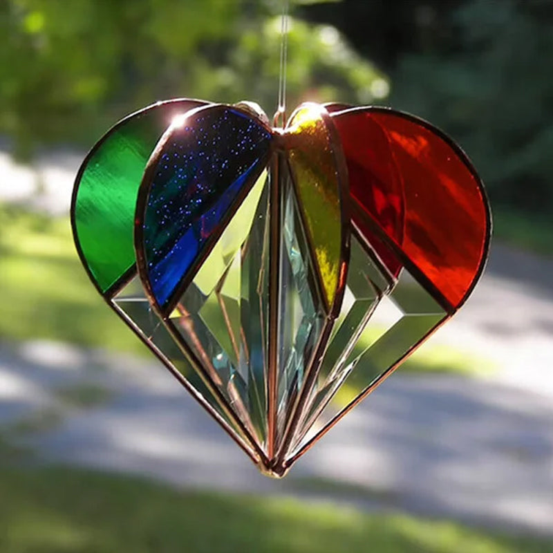 Stained Heart-shaped Suncatcher