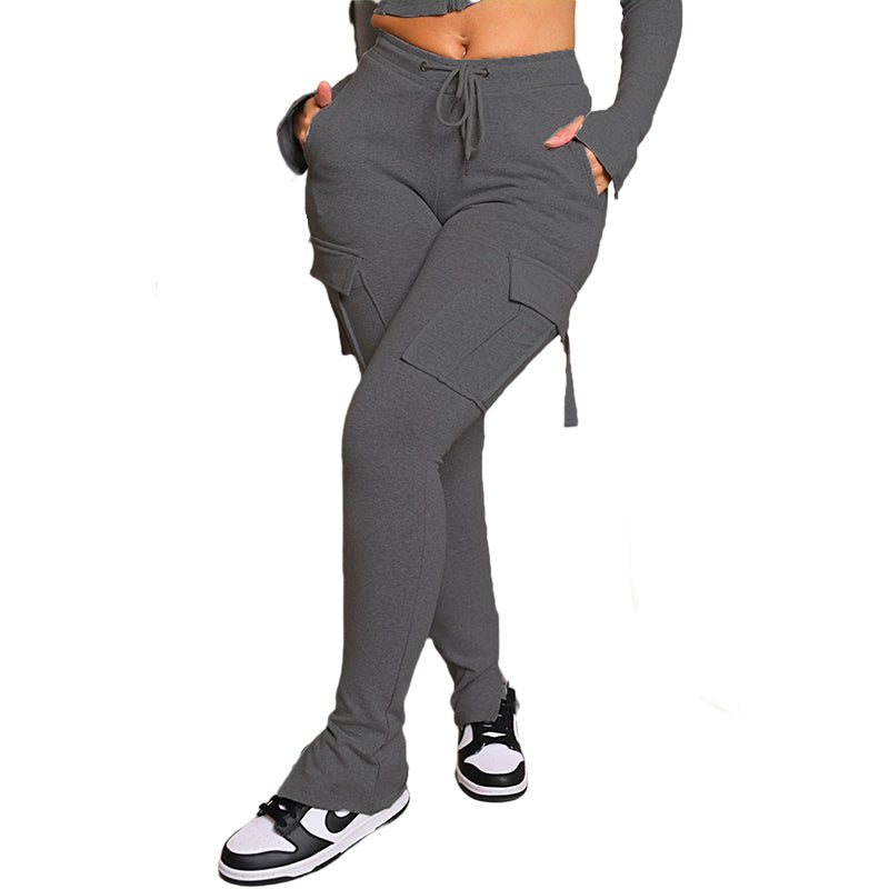Cargo pants with drawstring and pockets