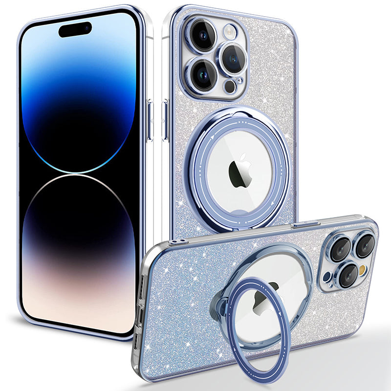 Magnetic Glitter Case with Invisible Stand for iPhone